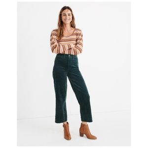 Madewell Slim Emmett Wide-Leg Crop Pants: Corduroy Edition Sz 31